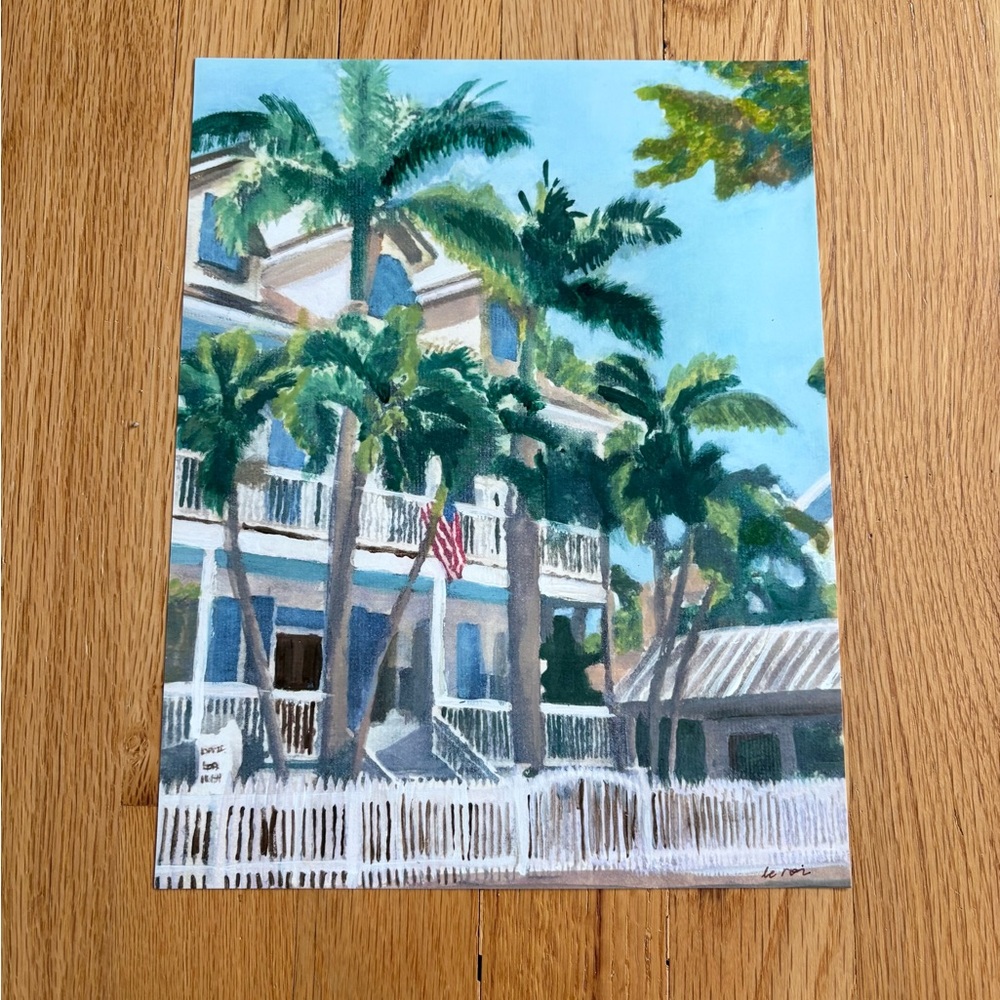 8.5” x 11” artwork print Key West tropical
